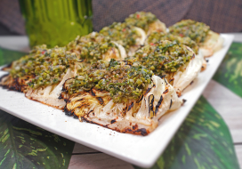 Image of Grilled Charred Cabbage with Ginger-Scallion Dressing