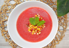 Image of Watermelon Gazpacho with Grilled Corn Relish